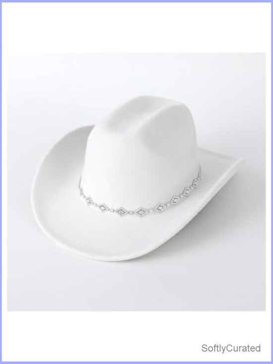 Wide Brim Cowboy Hat Rhinestone Decor Western Cowgirl Hat main image 5